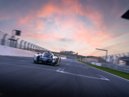Revolution, a 24h Le Mans Electric race car in motion at Circuit Zandvoort The Netherlands.