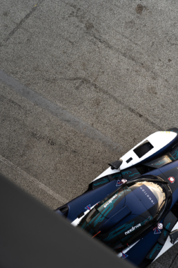 InMotion race car topview in the pitlane of Circuit Zandvoort